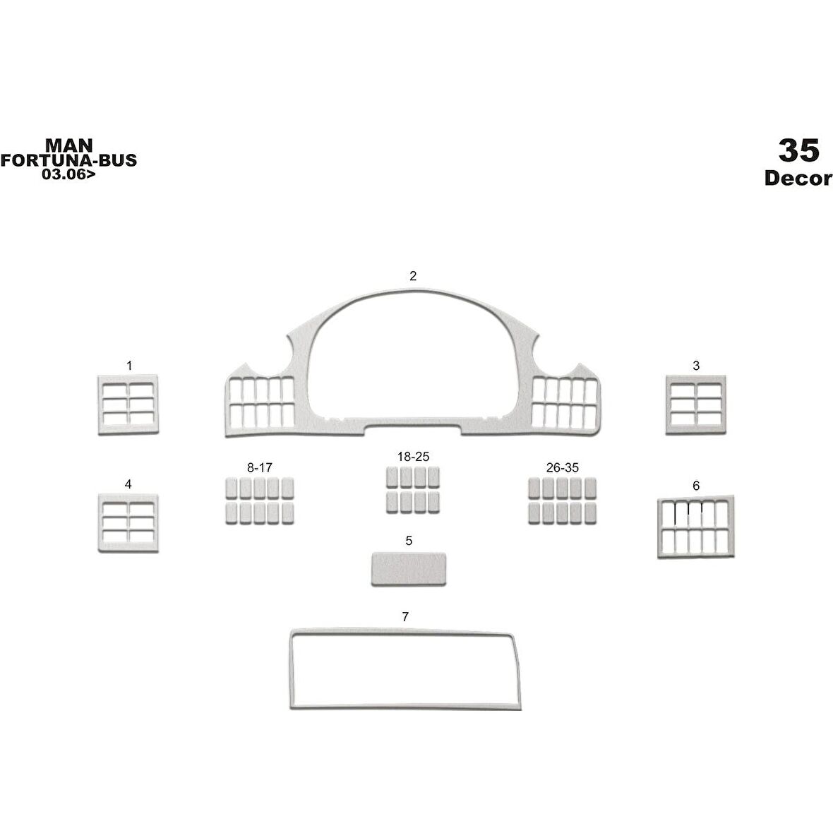 Meriç® Man Fortuna Ön Torpido Kaplama 35 Parça 2003-›