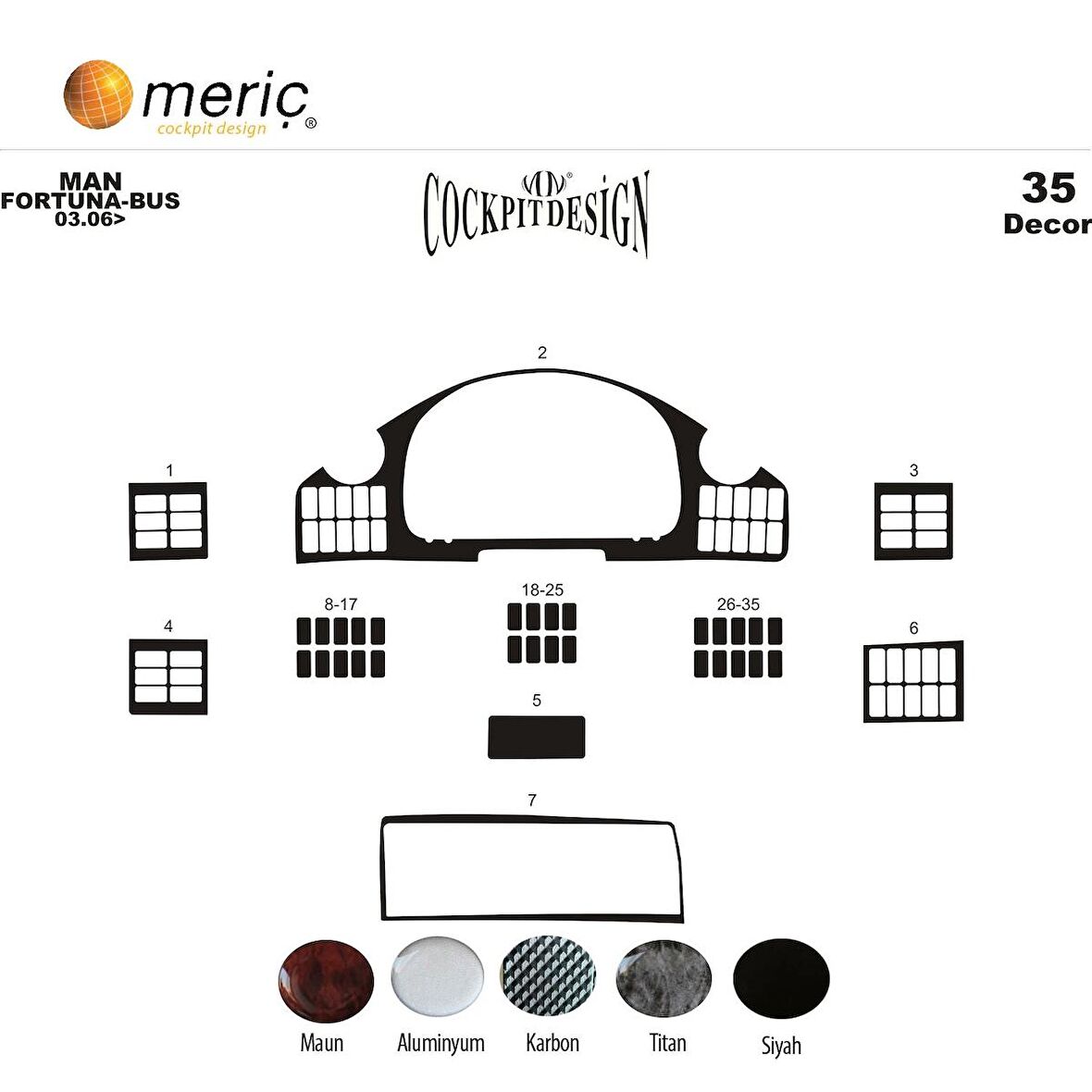 Meriç® Man Fortuna Ön Torpido Kaplama 35 Parça 2003-›