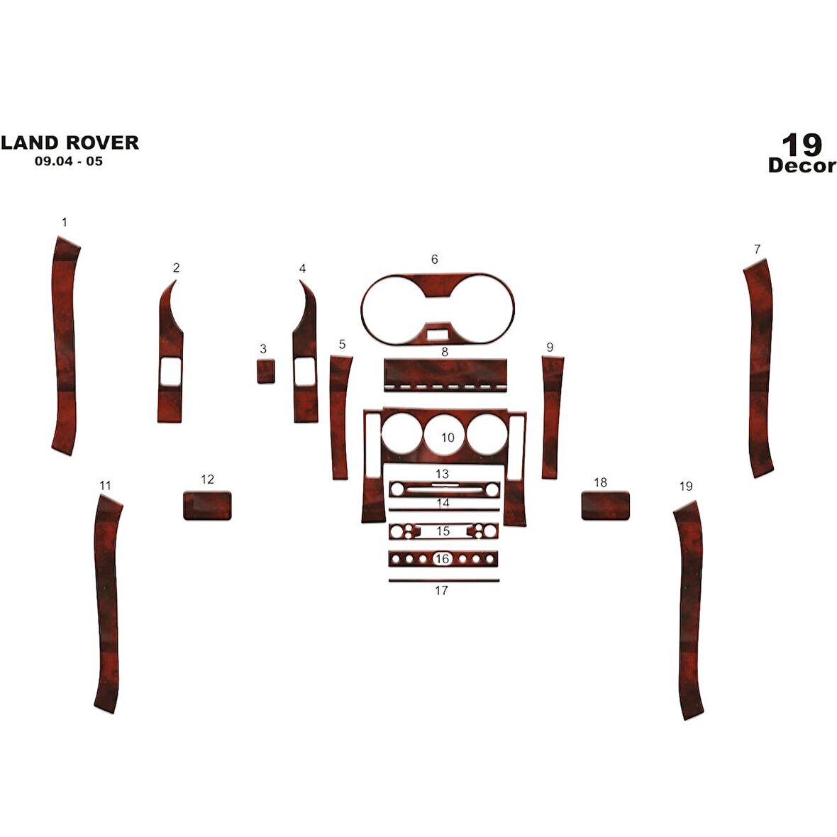 Meriç® Land Rover Freelander Ön Torpido Kaplama 19 Parça 2004-2006