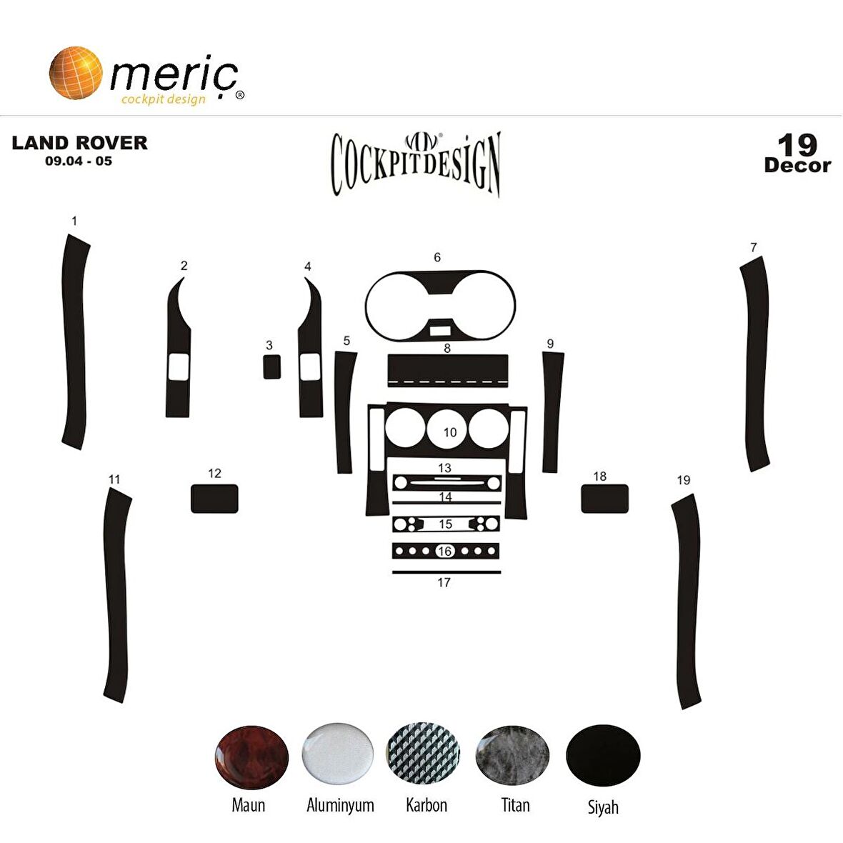Meriç® Land Rover Freelander Ön Torpido Kaplama 19 Parça 2004-2006