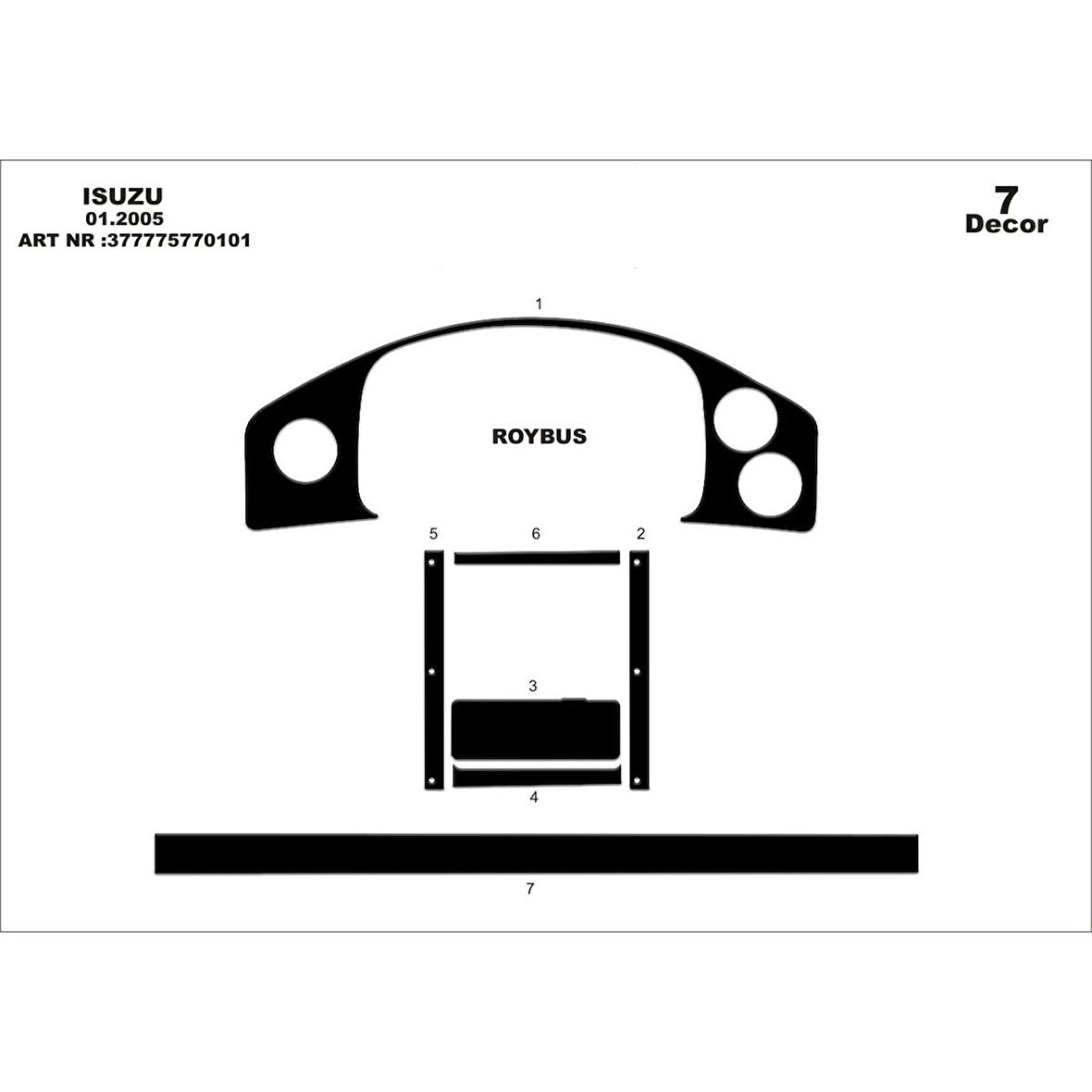 Meriç® Isuzu Roybus C Ön Torpido Kaplama 7 Parça 2007-›