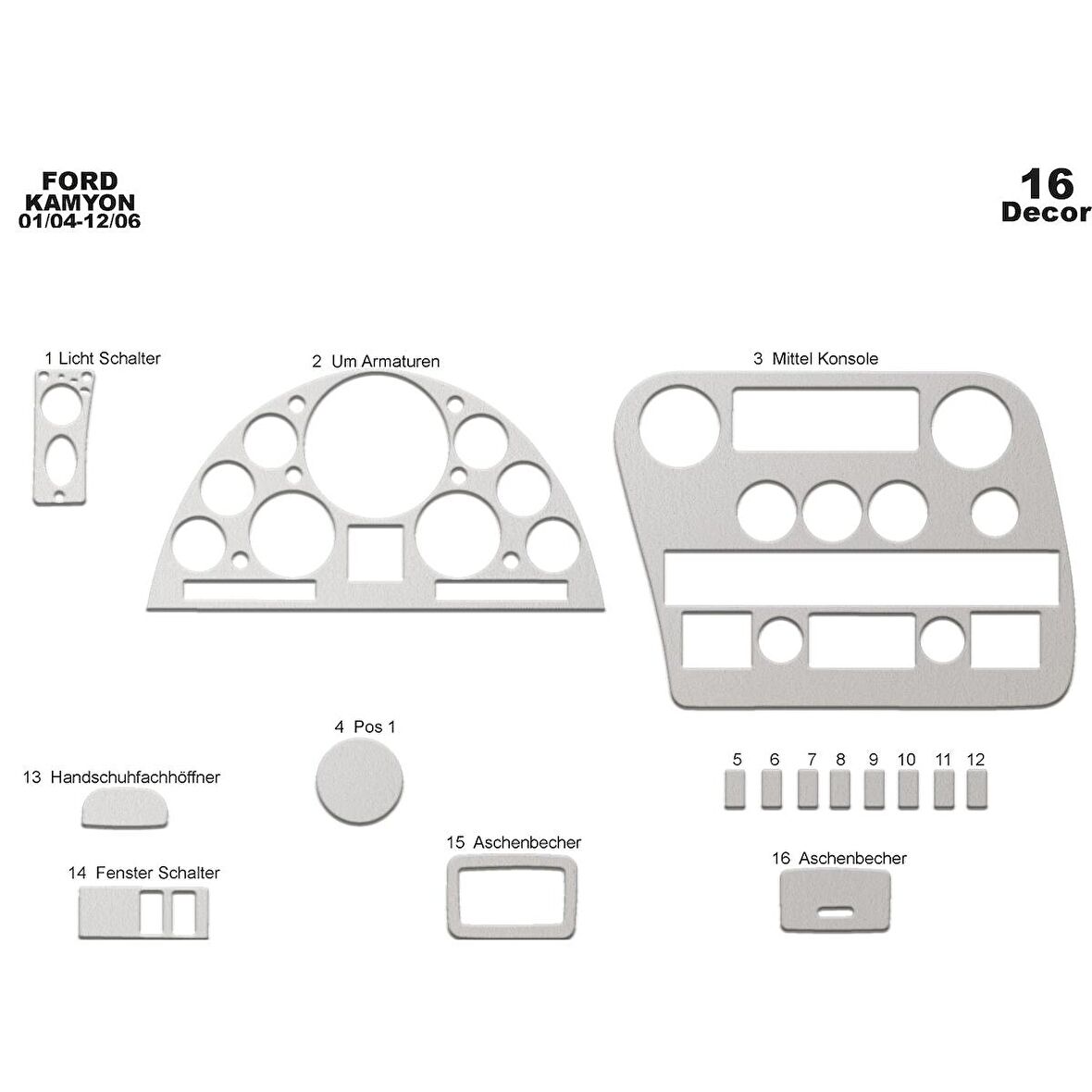Meriç® Ford Cargo Ön Torpido Kaplama 16 Parça 2004-2006