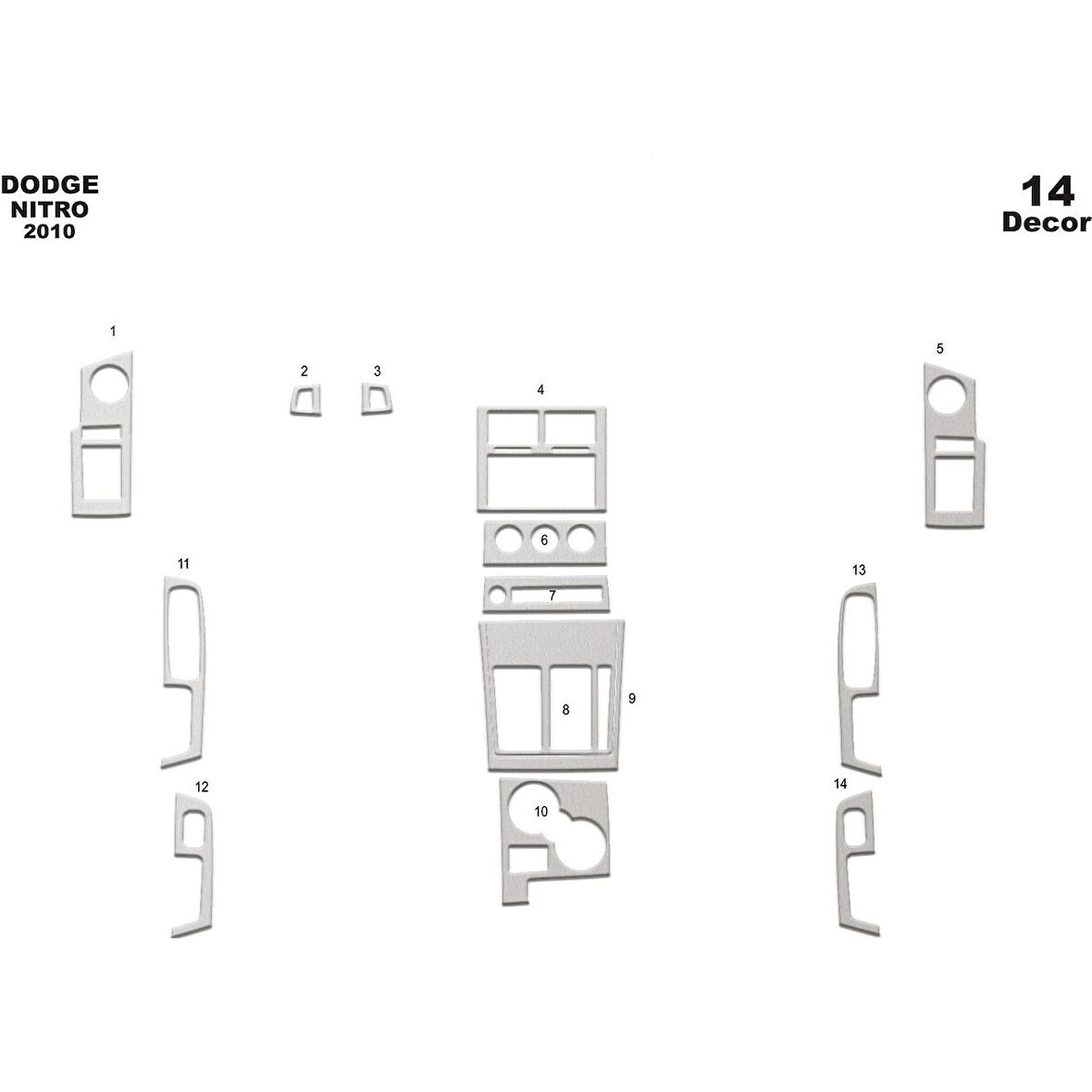 Meriç® Dodge Nitro Ön Torpido Kaplama 14 Parça 2010-›