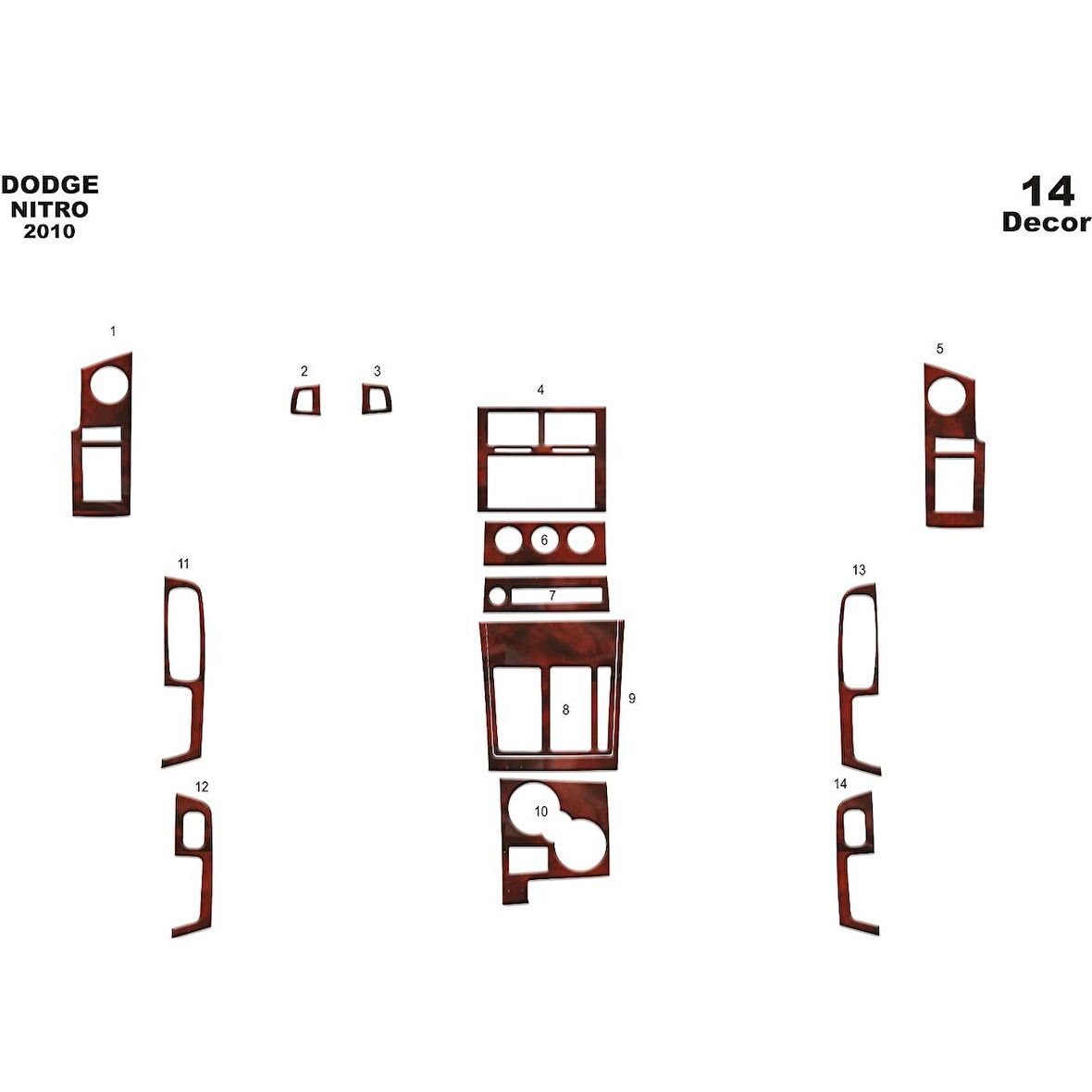 Meriç® Dodge Nitro Ön Torpido Kaplama 14 Parça 2010-›