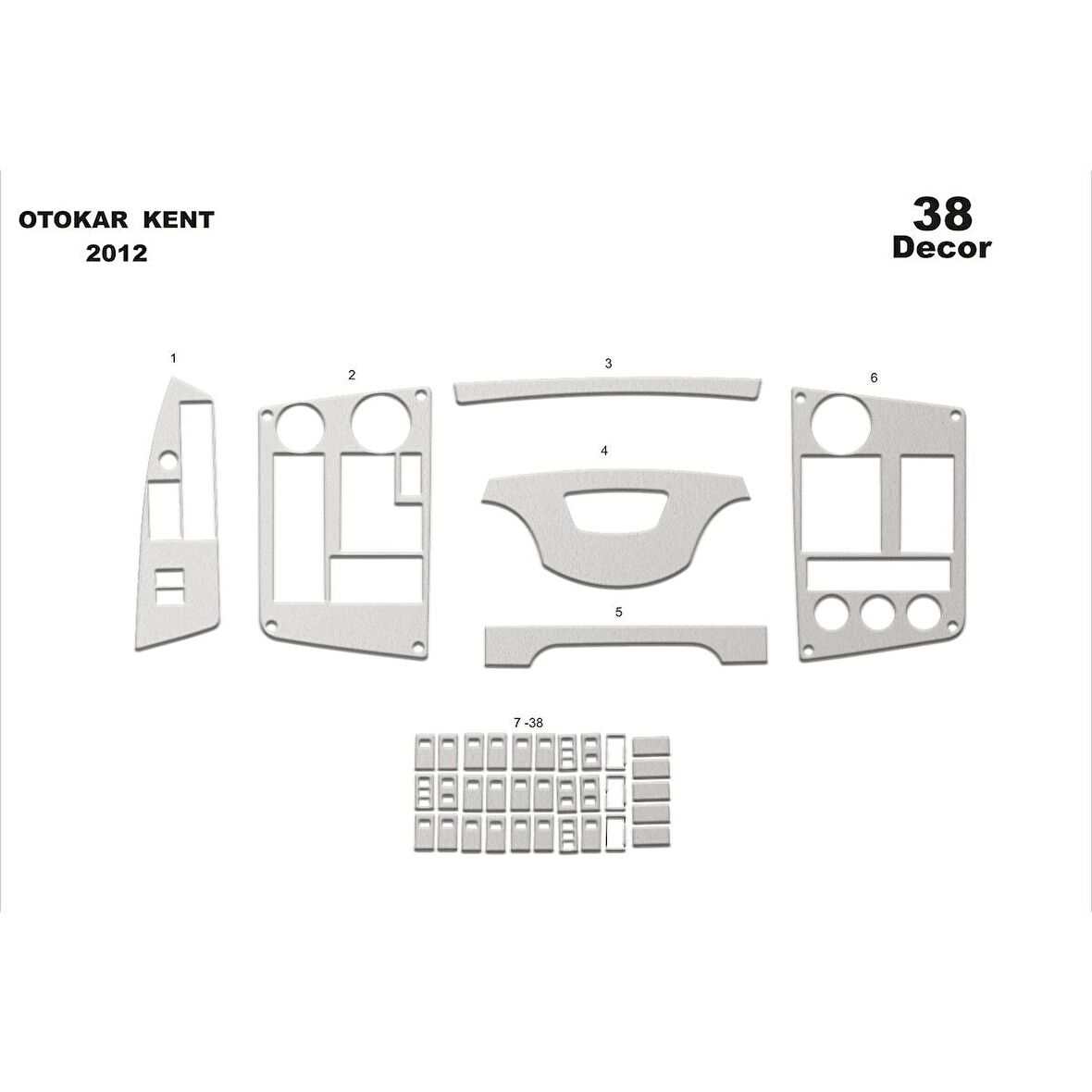 Meriç® Otokar Kent Ön Torpido Kaplama 38 Parça 2012-›