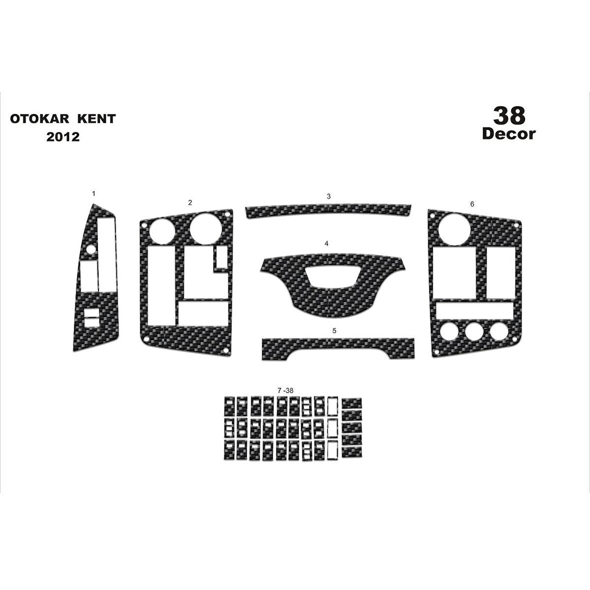Meriç® Otokar Kent Ön Torpido Kaplama 38 Parça 2012-›
