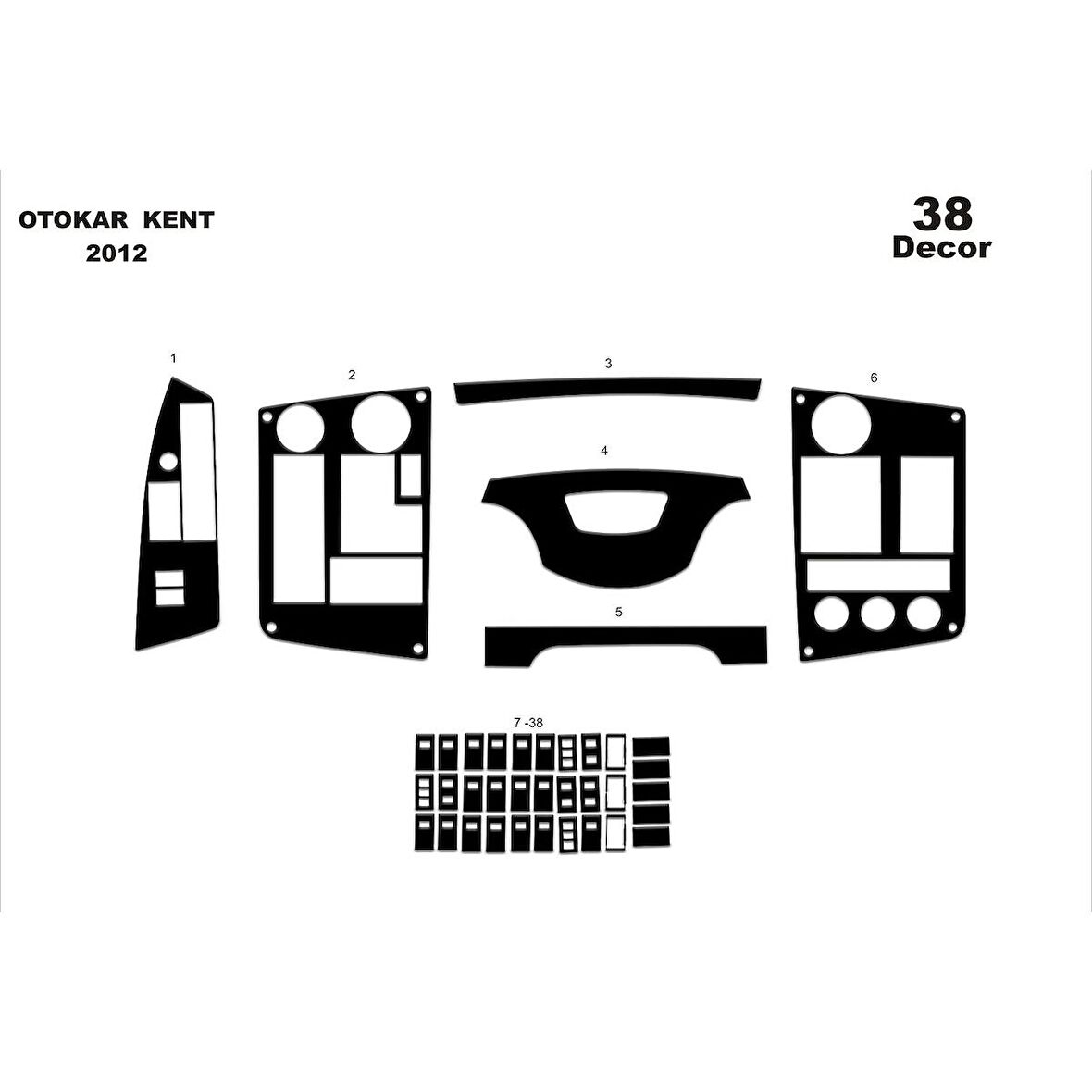 Meriç® Otokar Kent Ön Torpido Kaplama 38 Parça 2012-›