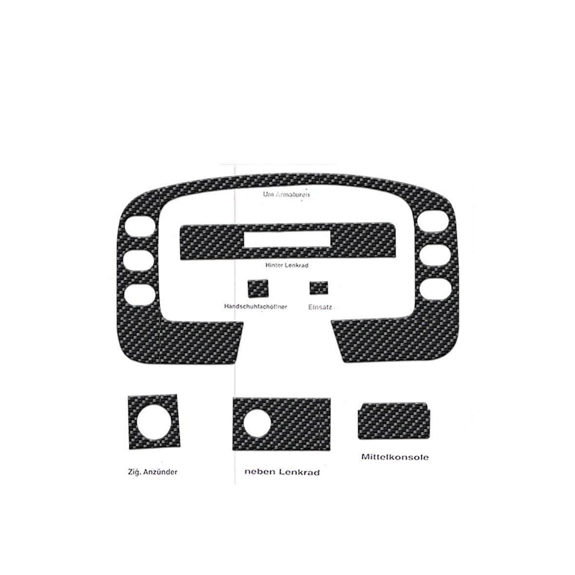 Meriç® Ford Transit Ön Torpido Kaplama 7 Parça 1995-1997