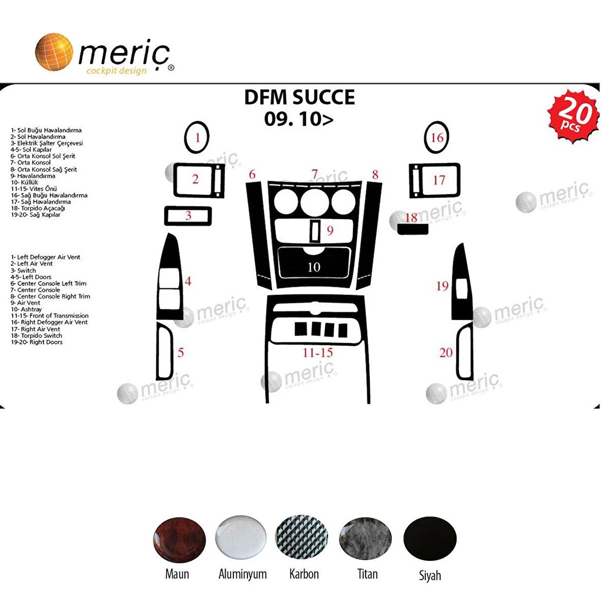 Meriç® Dfm Succe Ön Torpido Kaplama 20 Parça 2010-›