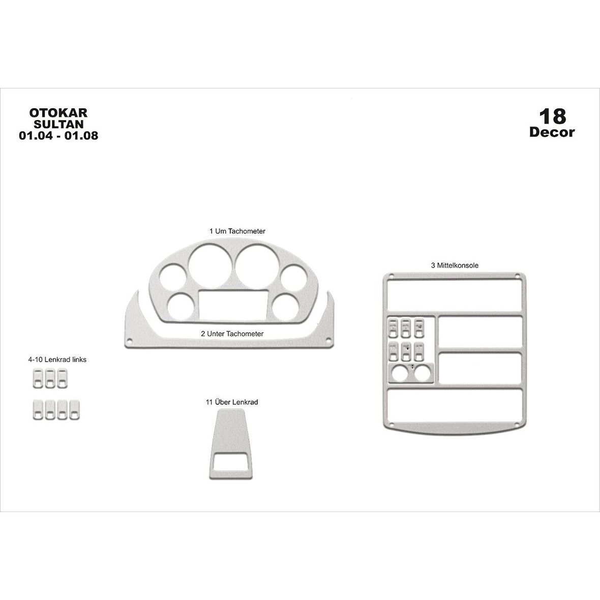 Meriç® Otokar Sultan Ön Torpido Kaplama 18 Parça 2004-2010