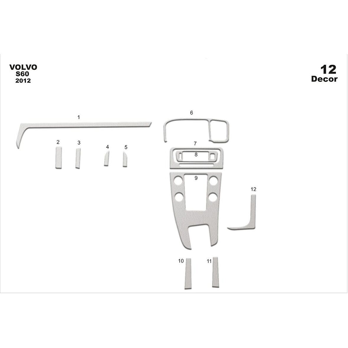 Meriç® Volvo S60 Ön Torpido Kaplama 12 Parça 2012-2016