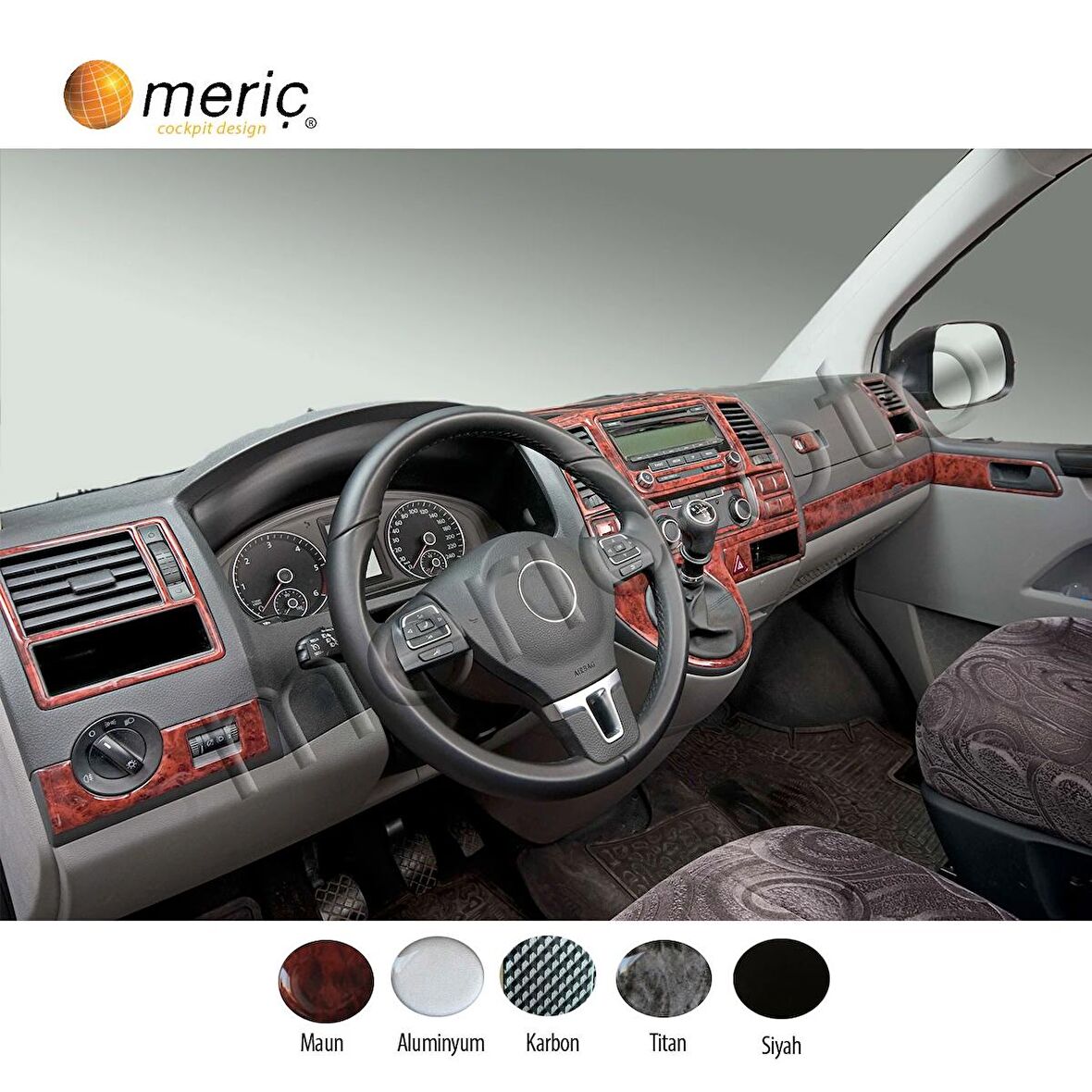 Meriç® VW Transporter T6 Ön Torpido Kaplama 37 Parça 2015-2019