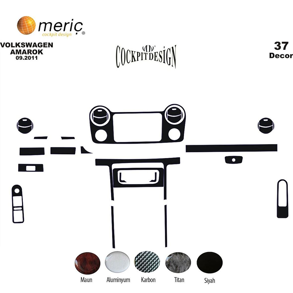Meriç® Volkswagen Amarok Ön Torpido Kaplama 37 Parça 2011-›
