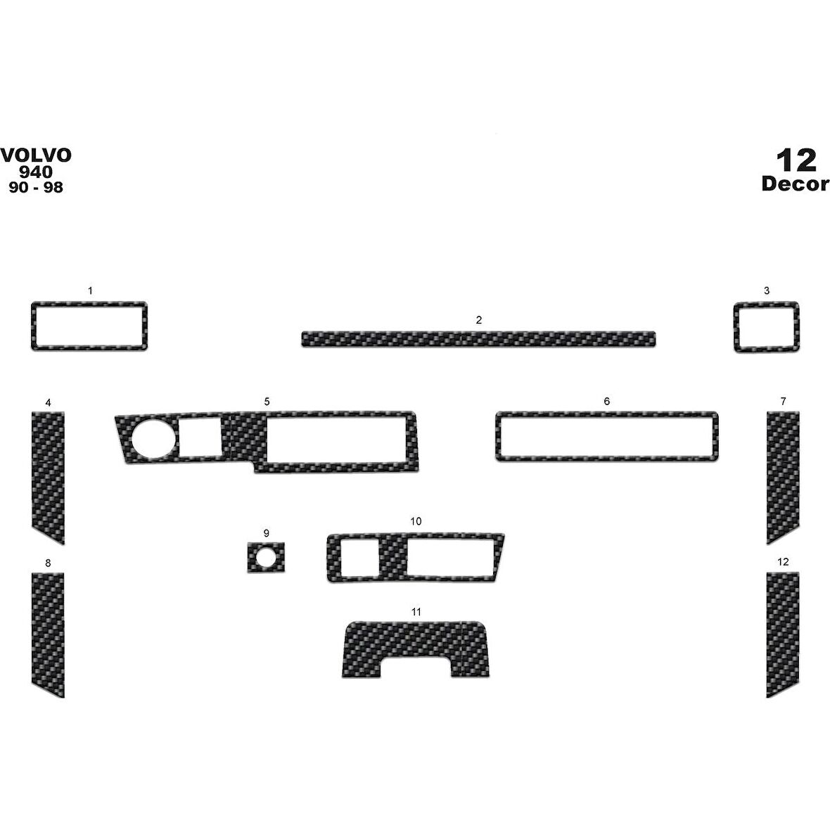 Meriç® Volvo 940 Ön Torpido Kaplama 12 Parça 1990-1998