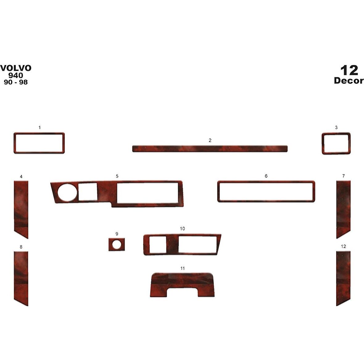 Meriç® Volvo 940 Ön Torpido Kaplama 12 Parça 1990-1998