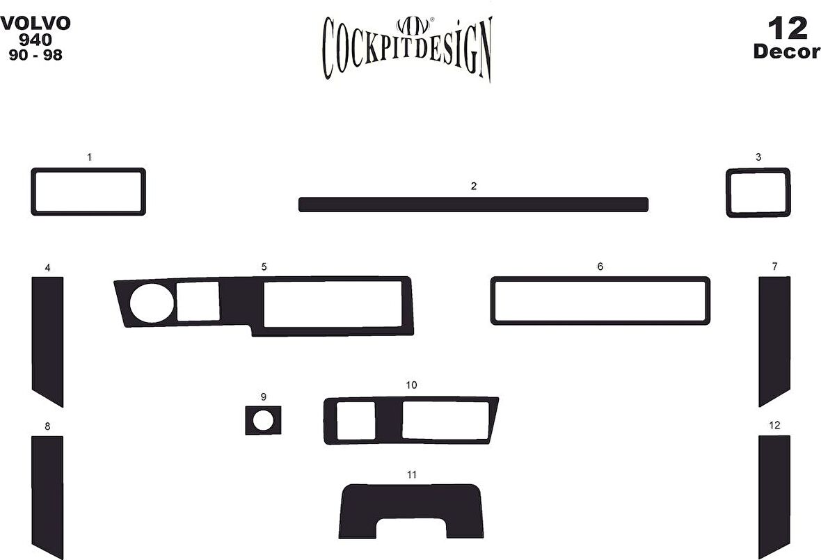 Meriç® Volvo 940 Ön Torpido Kaplama 12 Parça 1990-1998