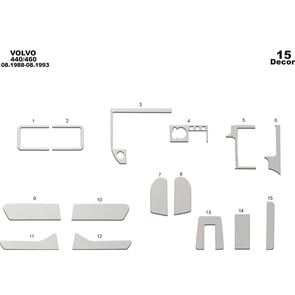 Meriç® Volvo 440 / 460 Ön Torpido Kaplama 15 Parça 1988-1993