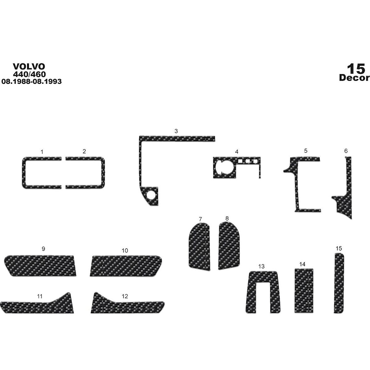 Meriç® Volvo 440 / 460 Ön Torpido Kaplama 15 Parça 1988-1993
