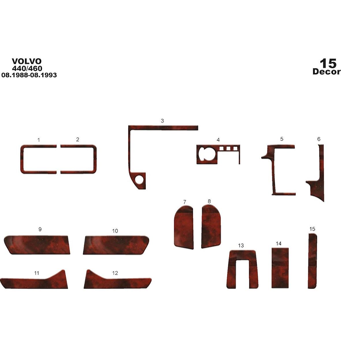 Meriç® Volvo 440 / 460 Ön Torpido Kaplama 15 Parça 1988-1993