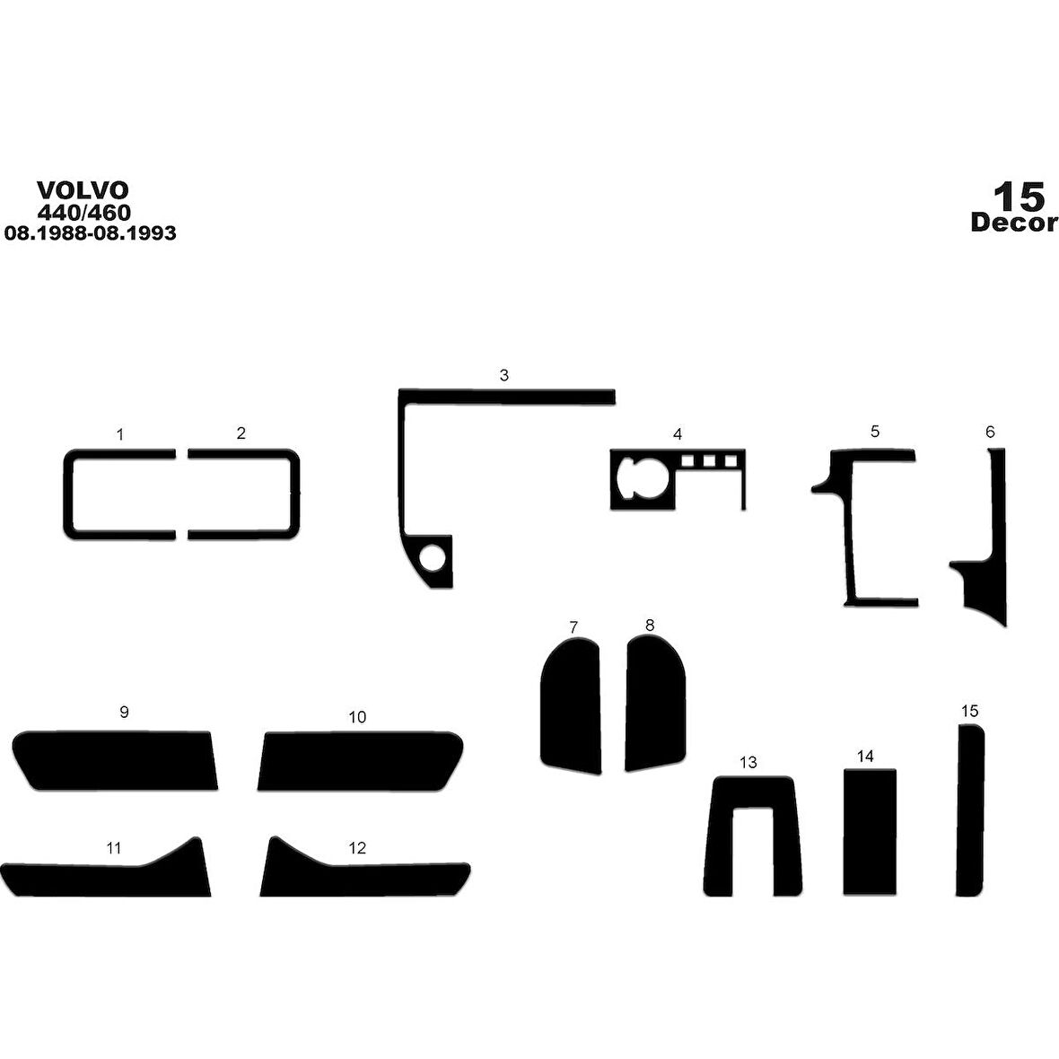 Meriç® Volvo 440 / 460 Ön Torpido Kaplama 15 Parça 1988-1993