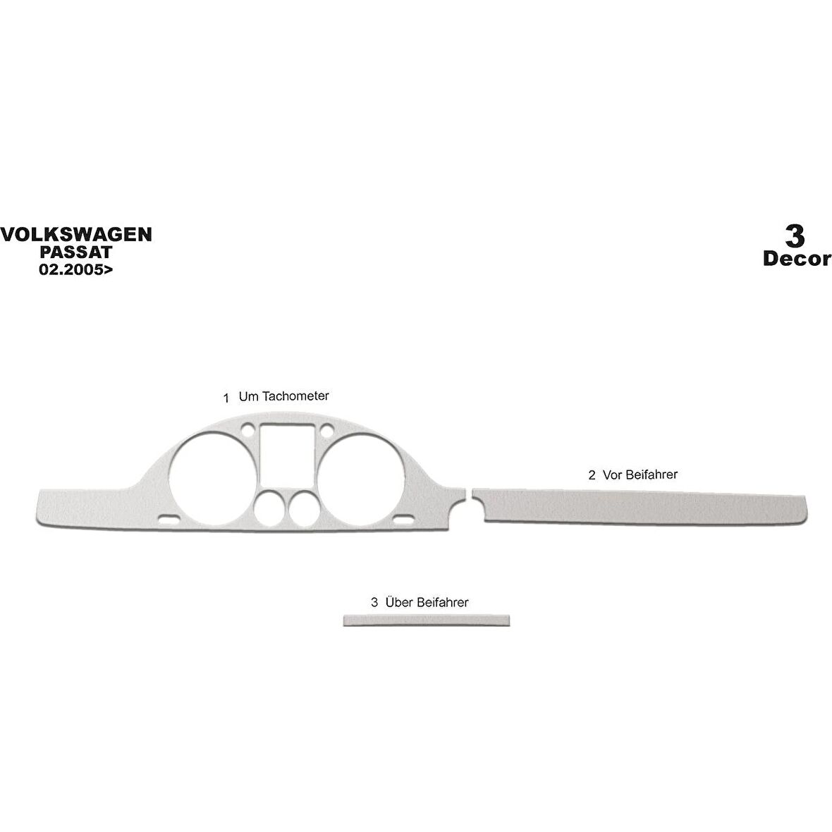 Meriç® Volkswagen Passat Ön Torpido Kaplama 3 Parça 2005-2010