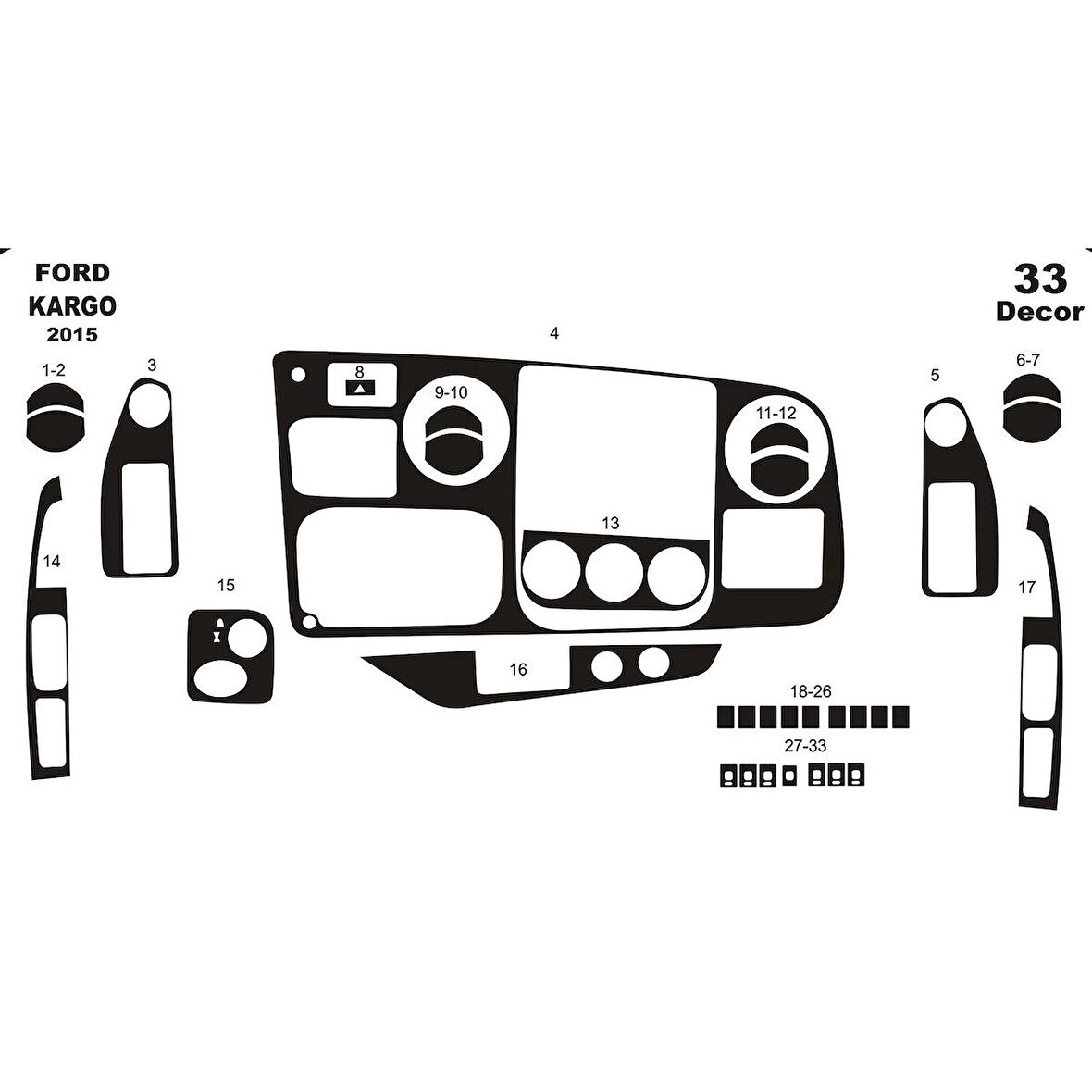 Meriç® Ford Cargo Ön Torpido Kaplama 33 Parça 2015-2019