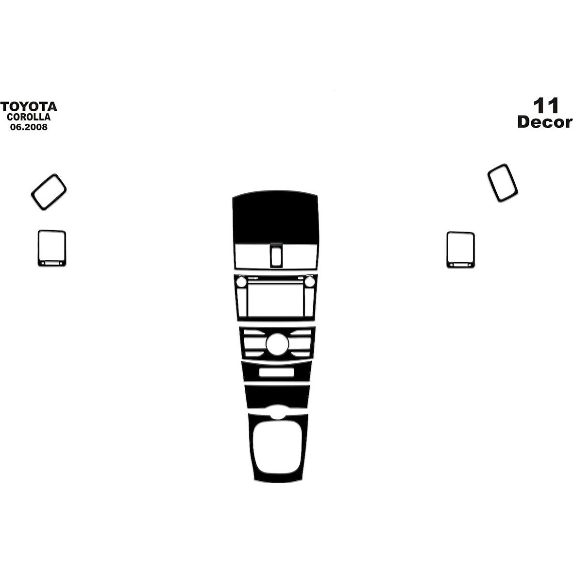 Meriç® Toyota Corolla Ön Torpido Kaplama 11 Parça 2007-2011