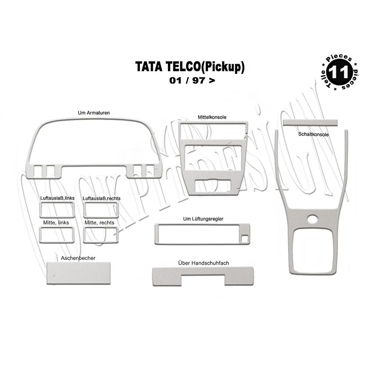 Meriç® Tata Telco Ön Torpido Kaplama 11 Parça 1997-2006