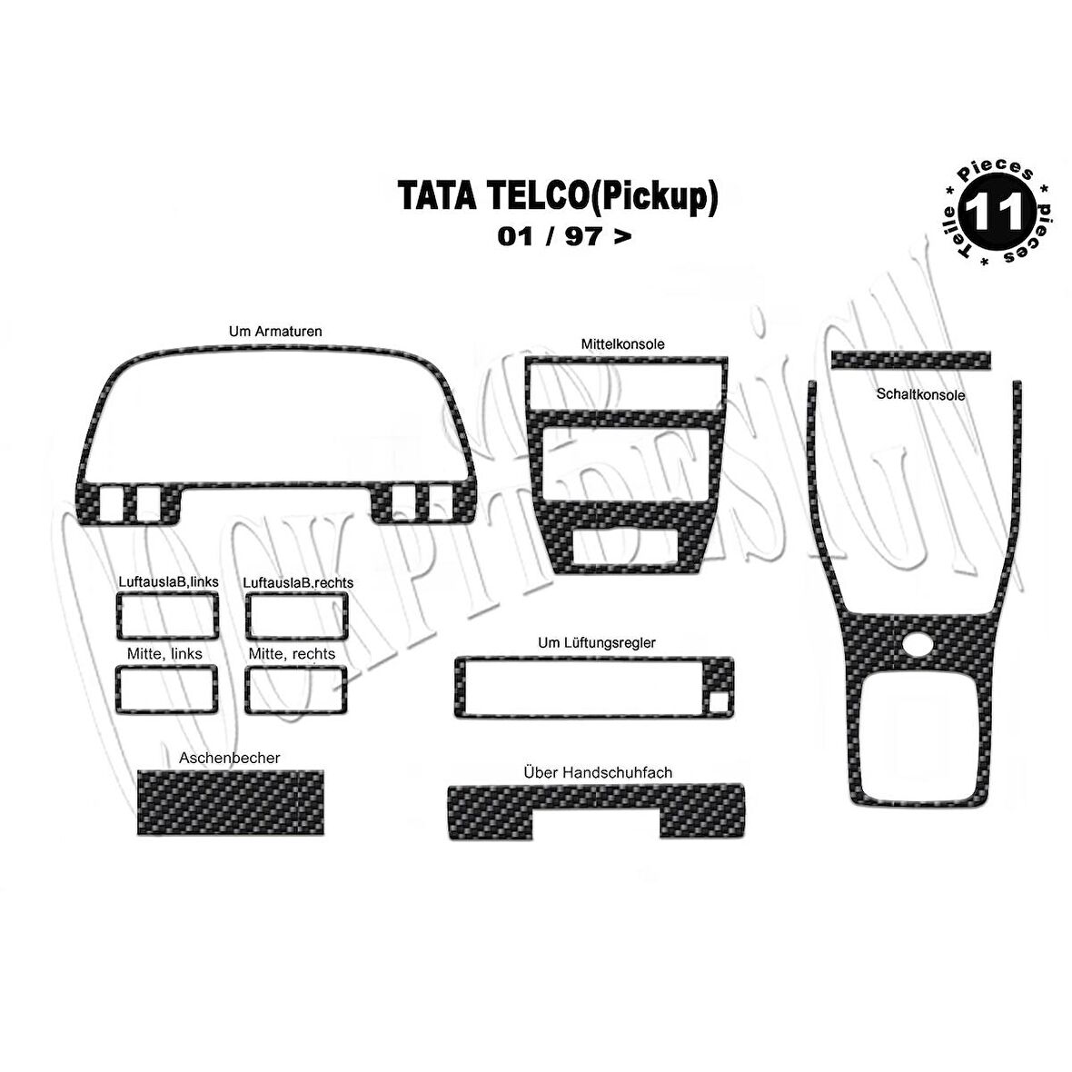 Meriç® Tata Telco Ön Torpido Kaplama 11 Parça 1997-2006