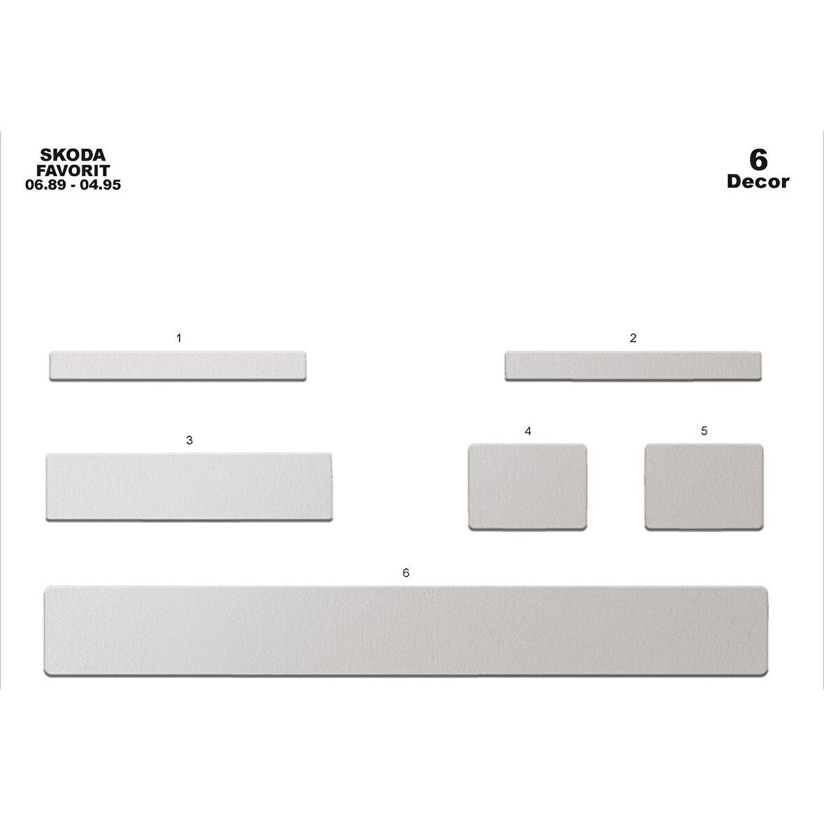 Meriç® Skoda Favorit Ön Torpido Kaplama 6 Parça 1989-1995
