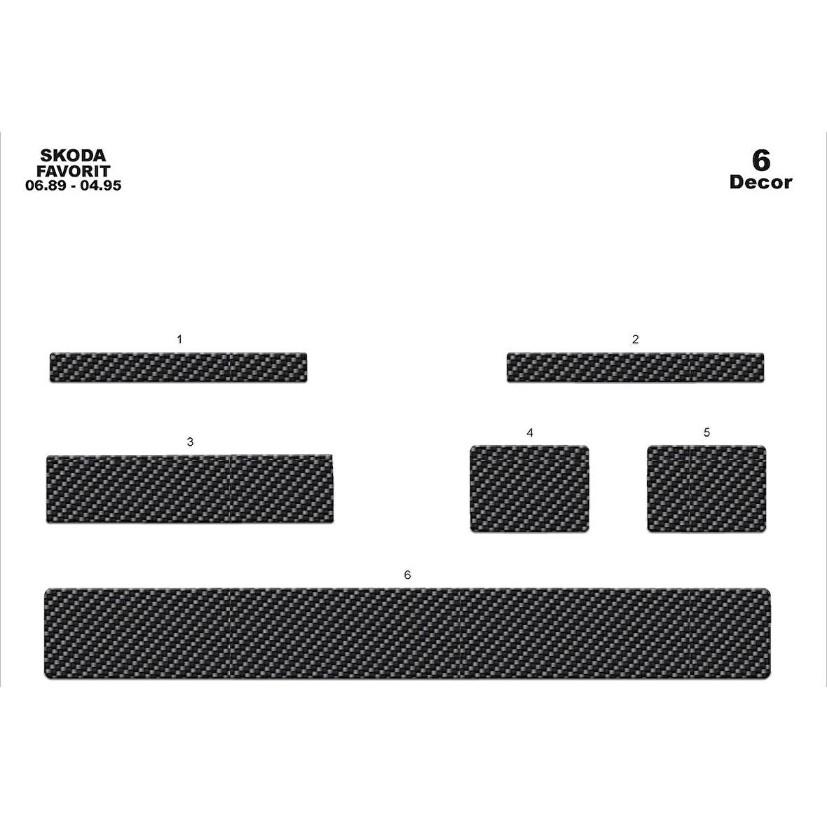 Meriç® Skoda Favorit Ön Torpido Kaplama 6 Parça 1989-1995