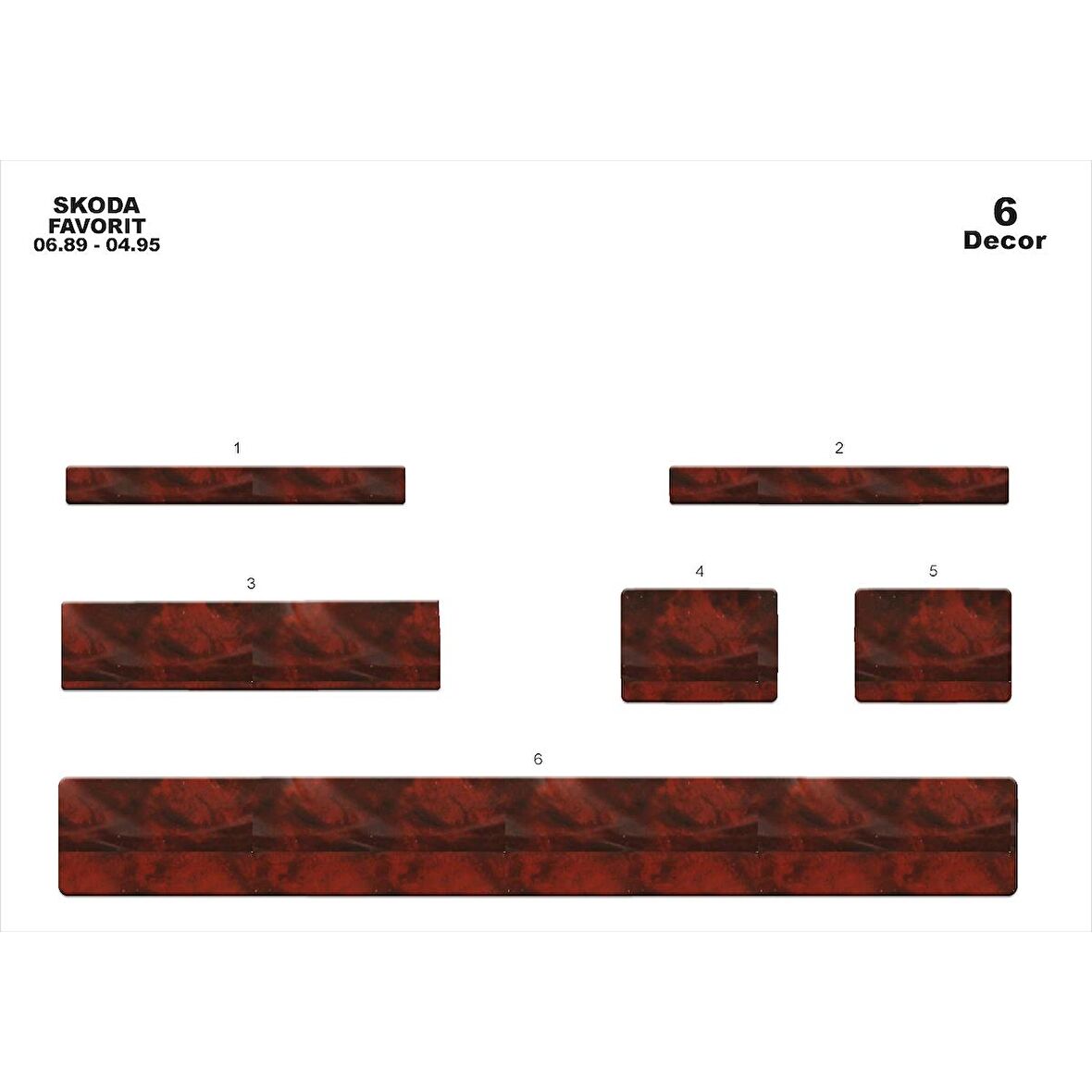 Meriç® Skoda Favorit Ön Torpido Kaplama 6 Parça 1989-1995