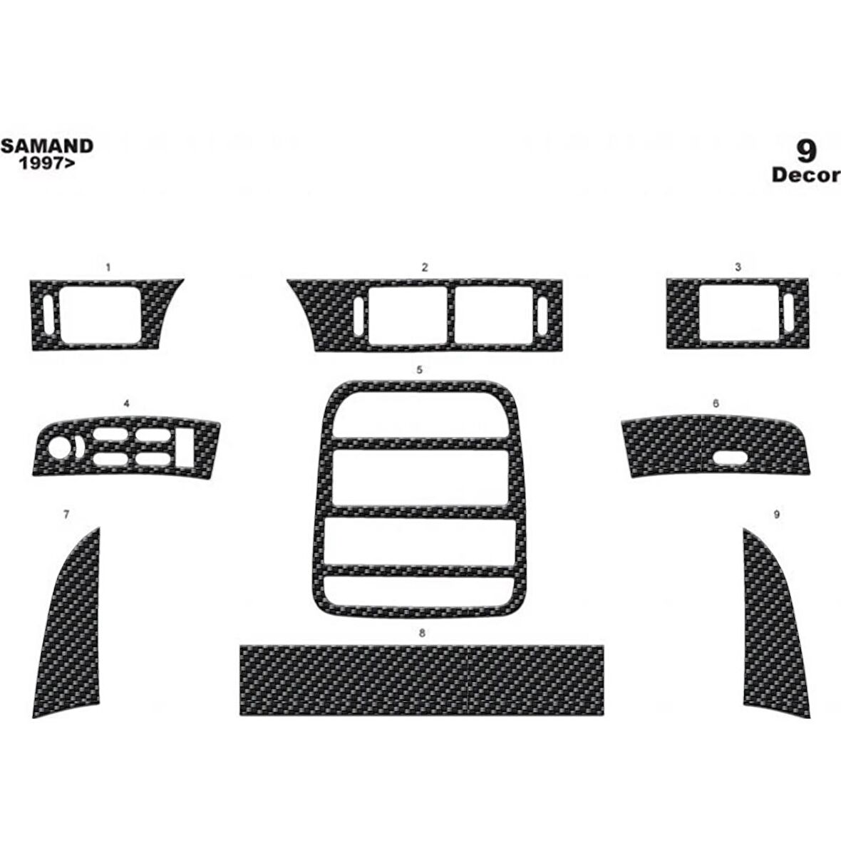 Meriç® Samand Ön Torpido Kaplama 9 Parça 1997-2000