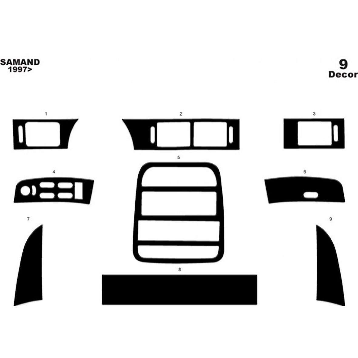 Meriç® Samand Ön Torpido Kaplama 9 Parça 1997-2000