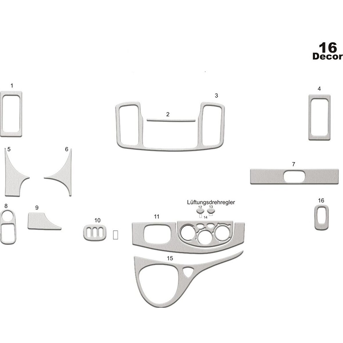 Meriç® Renault Trafic Ön Torpido Kaplama 16 Parça 2011-2015