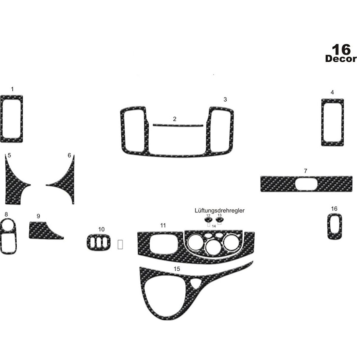 Meriç® Renault Trafic Ön Torpido Kaplama 16 Parça 2011-2015