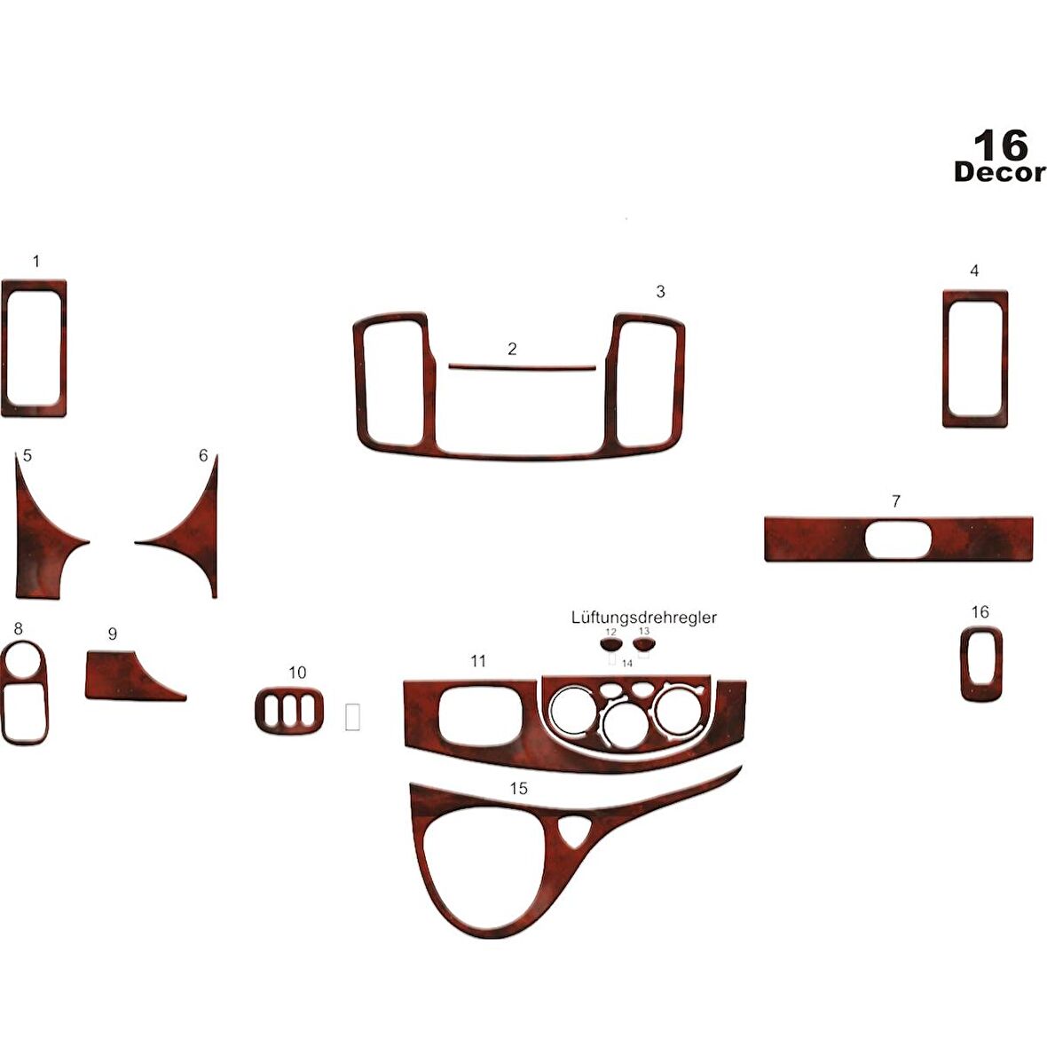 Meriç® Renault Trafic Ön Torpido Kaplama 16 Parça 2011-2015