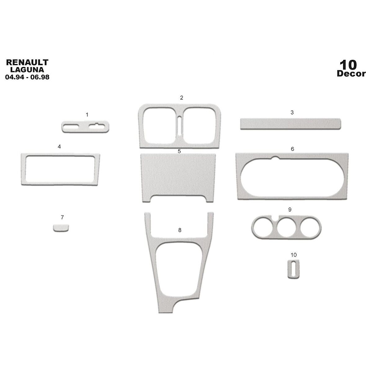 Meriç® Renault Laguna Ön Torpido Kaplama 10 Parça 1994-1998