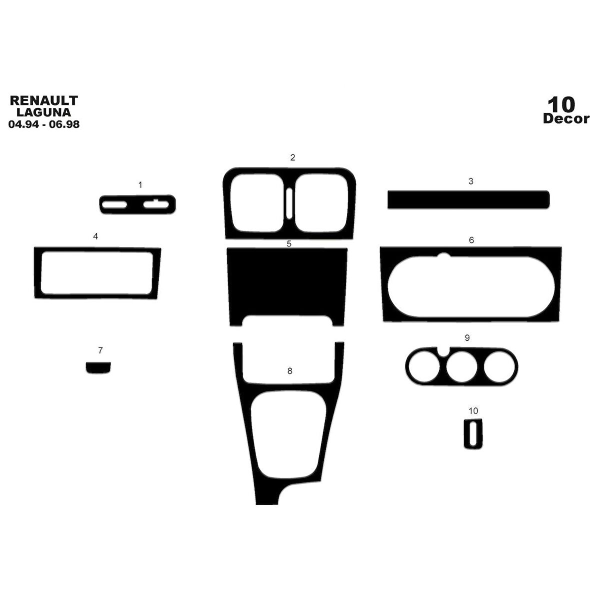 Meriç® Renault Laguna Ön Torpido Kaplama 10 Parça 1994-1998