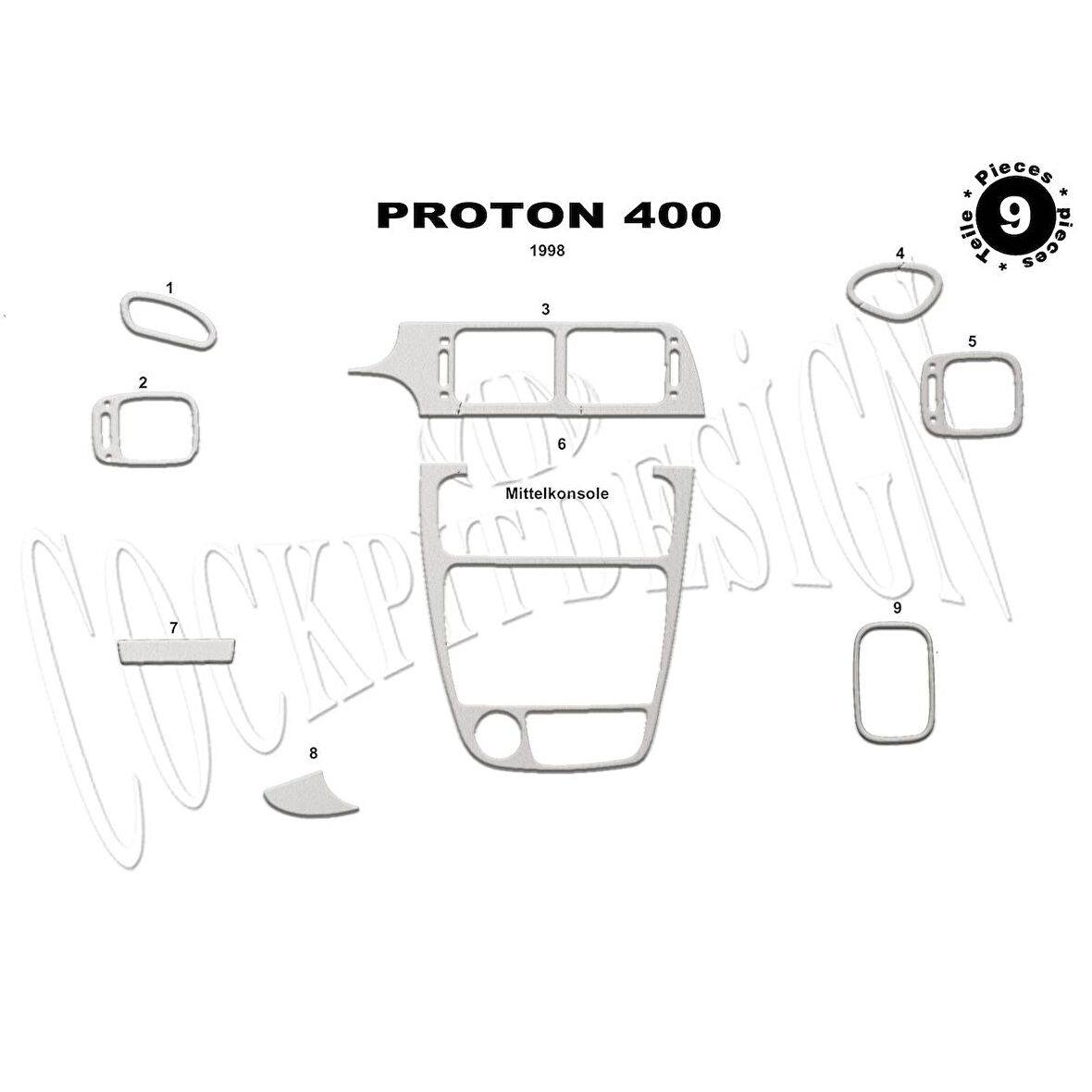 Meriç® Proton 300 400 Ön Torpido Kaplama 9 Parça 1997-›