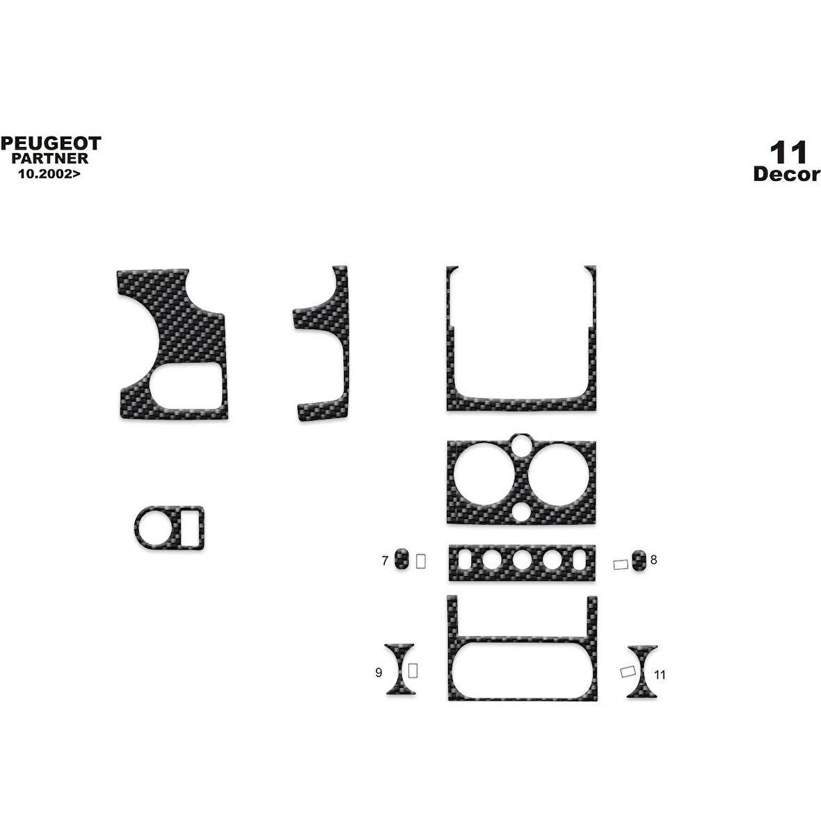 Meriç® Peugeot Partner Ön Torpido Kaplama 11 Parça 2002-2008