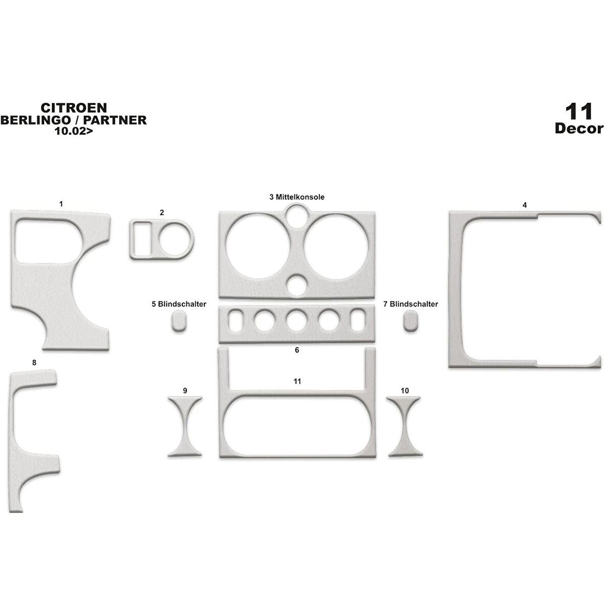 Meriç® Citroen Berlingo Ön Torpido Kaplama 11 P 2002-2008