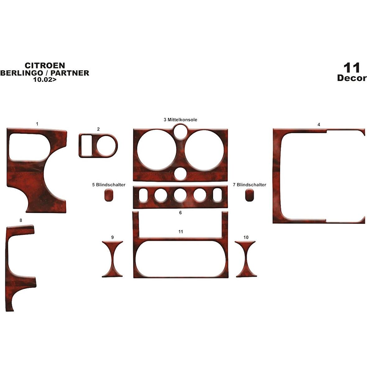 Meriç® Citroen Berlingo Ön Torpido Kaplama 11 P 2002-2008