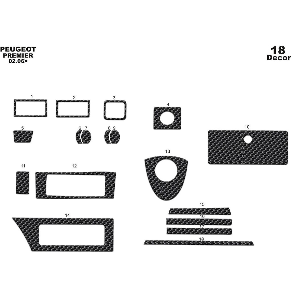 Meriç® Peugeot J9 Premier Ön Torpido Kaplama 18 Parça 2006-2010