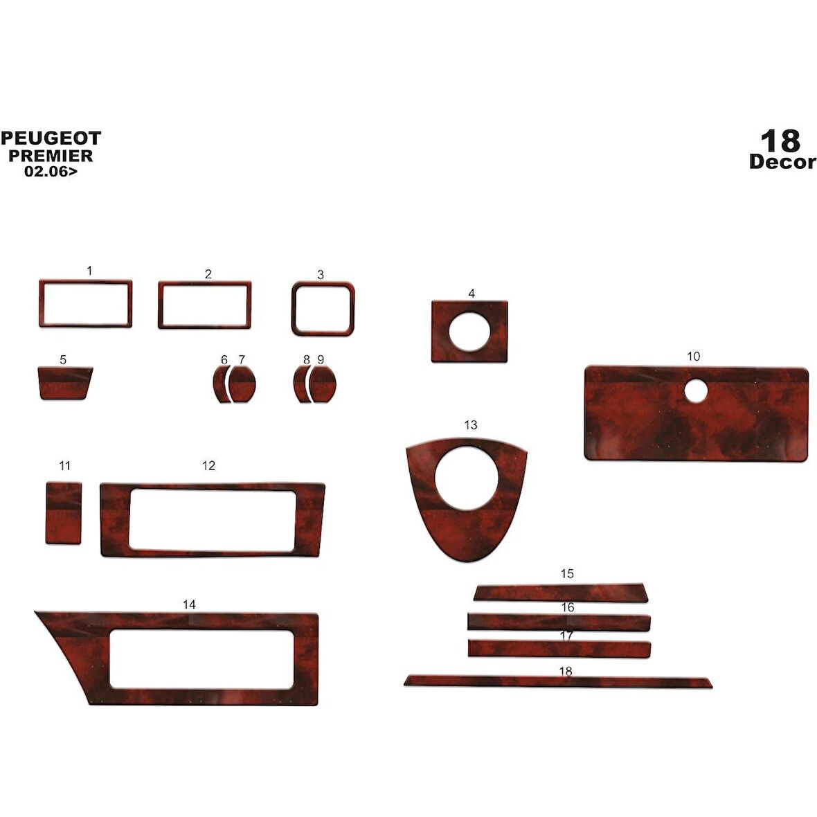 Meriç® Peugeot J9 Premier Ön Torpido Kaplama 18 Parça 2006-2010