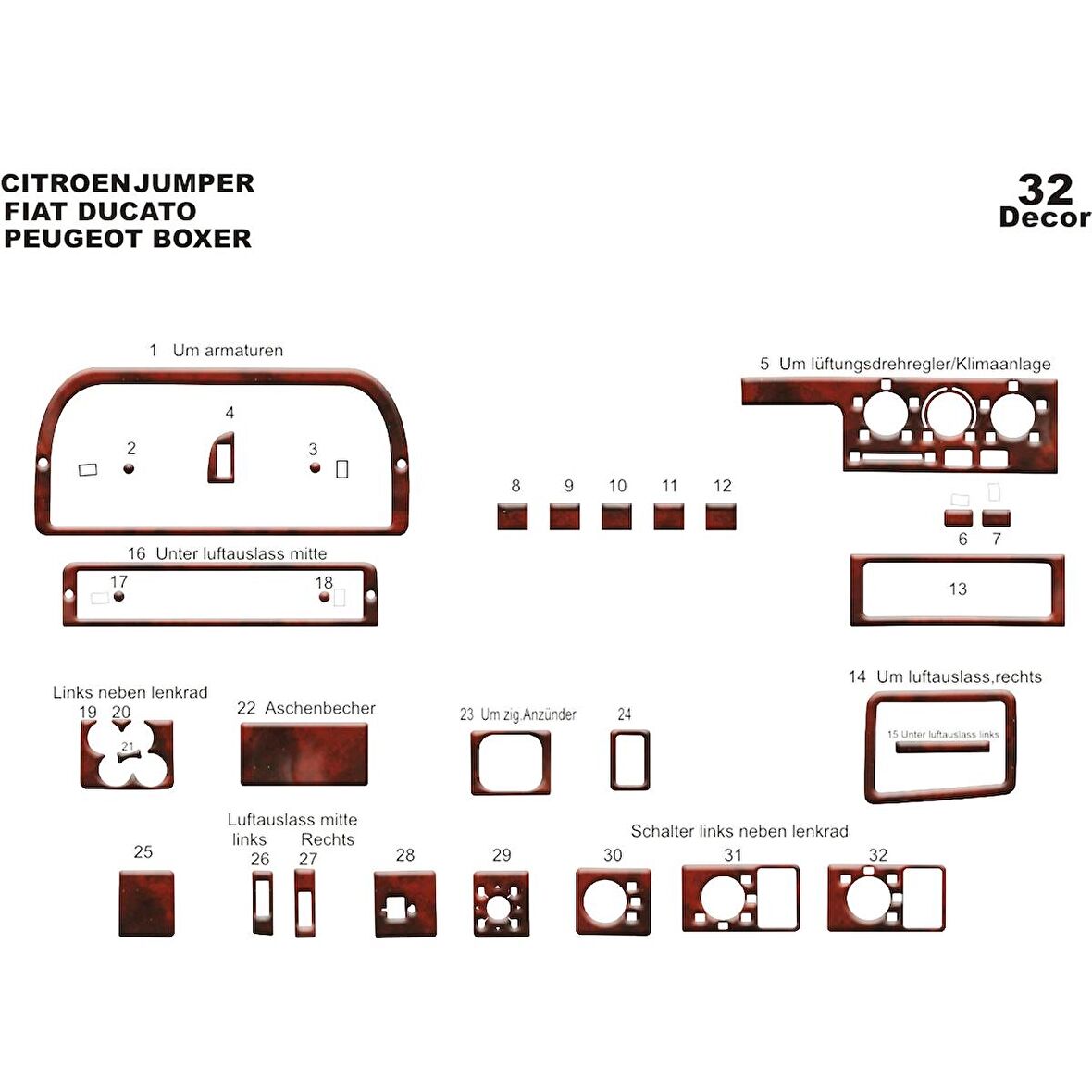 Meriç® Peugeot Boxer/Jumper/Ducato Ön Torpido Kaplama 32 P. 94-02