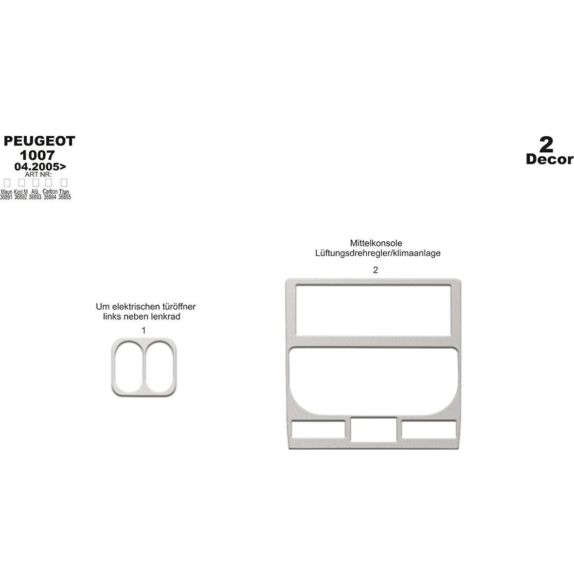 Meriç® Peugeot 1007 Ön Torpido Kaplama 2 Parça 2005-›