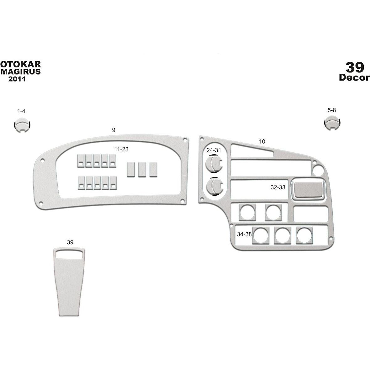 Meriç® Otokar Magirus Ön Torpido Kaplama 11 Parça 2002-2009