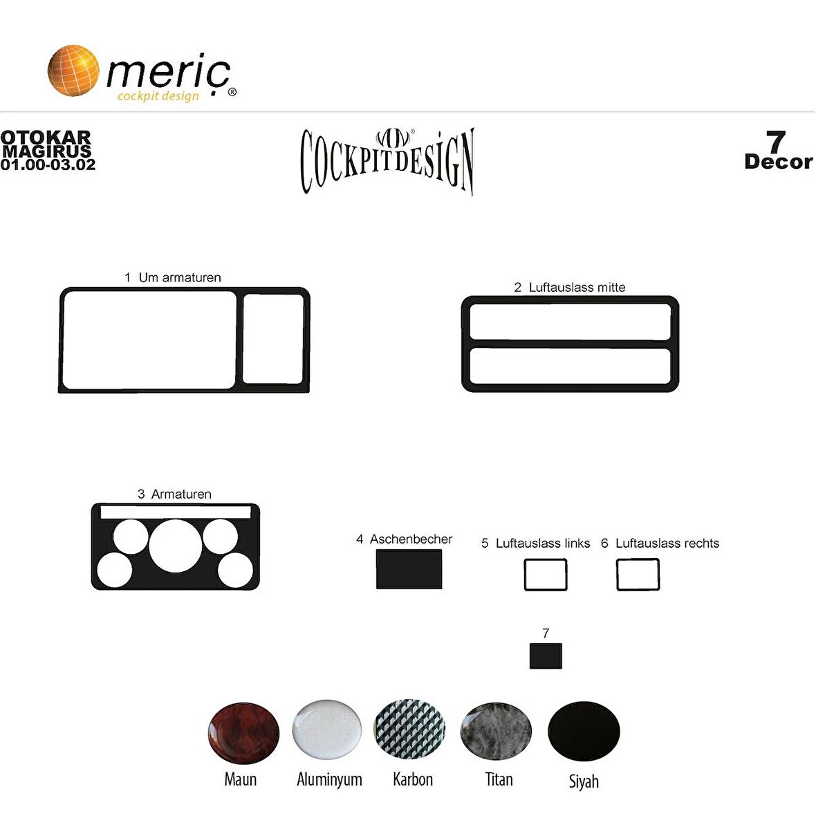 Meriç® Otokar Magirus Ön Torpido Kaplama 7 Parça 2000-2002
