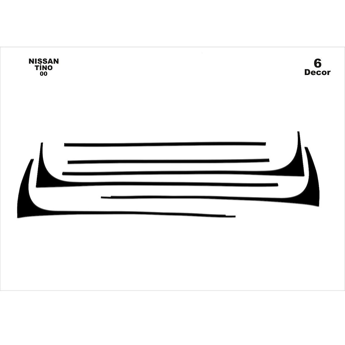 Meriç® Nissan Tino Ön Torpido Kaplama 6 Parça 2000-2008